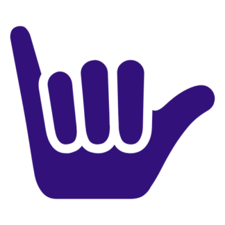 Shaka Sign (Hang Loose) Decal (Purple)